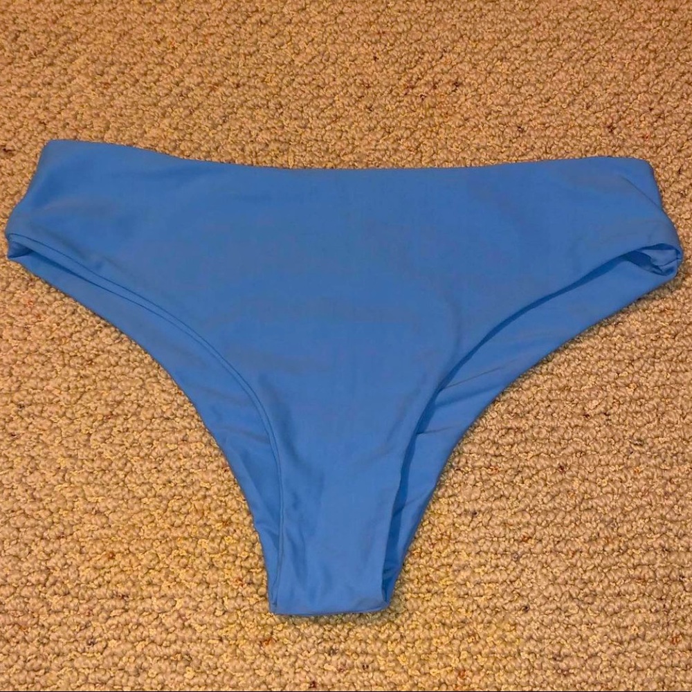 Blue High Waisted Bikini Bottoms